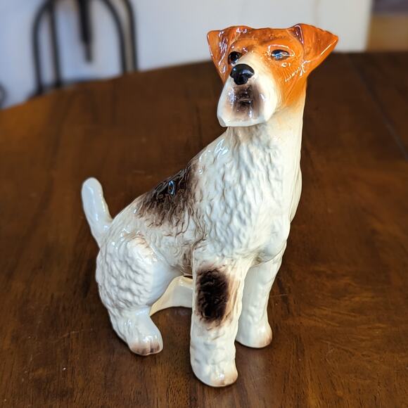 Kingston Pottery England Vintage Hand Painted Airedale Terrier Statue Figurine - Picture 10 of 12